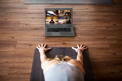 Live streaming yoga online classes.