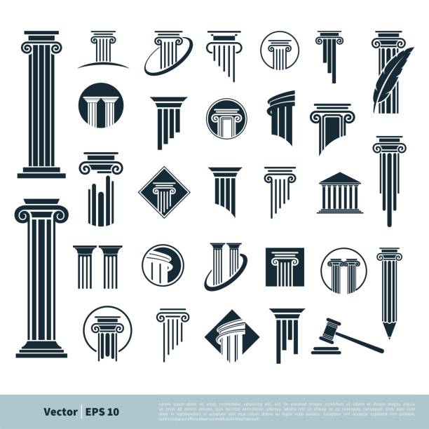 Set Column Pillar Icon for Legal, Attorney, Law Office Logo Vector Template Illustration Design. Vector EPS 10. Set Column Pillar Icon for Legal, Attorney, Law Office Logo Vector Template Illustration Design. Vector EPS 10. architectural column stock illustrations
