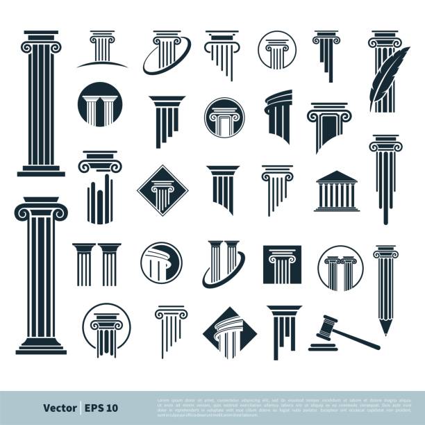 Set Column Pillar Icon for Legal, Attorney, Law Office Logo Vector Template Illustration Design. Vector EPS 10. Set Column Pillar Icon for Legal, Attorney, Law Office Logo Vector Template Illustration Design. Vector EPS 10. column stock illustrations