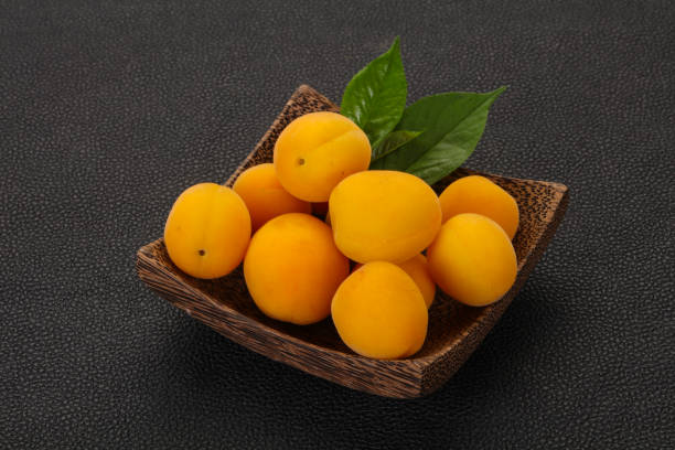 istock Ripe tasty sweet apricots heap 1249334453