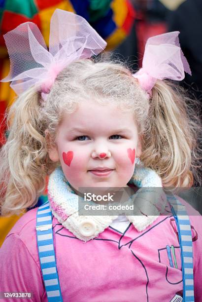 Girl Wearing Clowns Costume Carnival In Cologne Stock Photo - Download Image Now - Child, Fastnacht, Rhineland