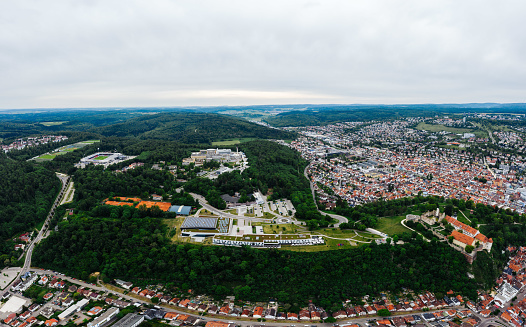 aerrial drone photo of Heidenheim, Baden-Wurttemberg, Germany