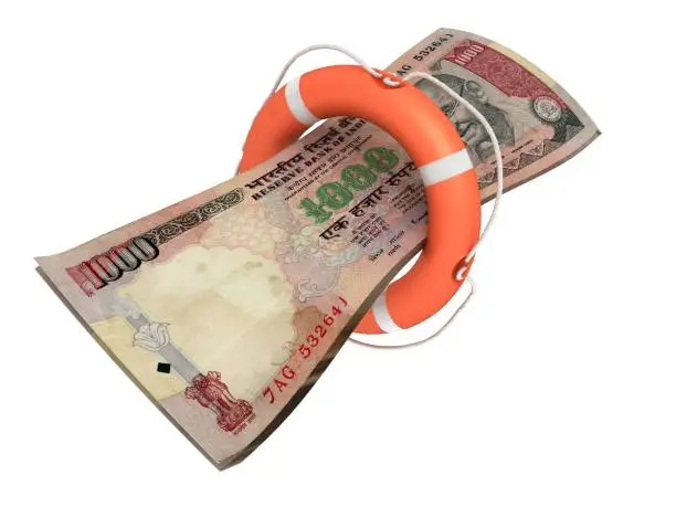 Indian rupee money finance crisis help support lifebelt
