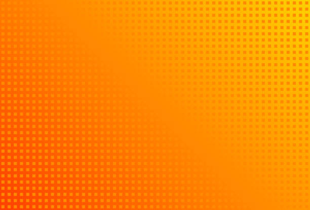 Orange abstract technology background Orange square dots on orange gradient background orange background stock illustrations