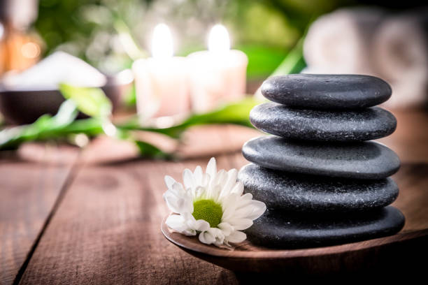 istock Stack of hot stones for a spa therapy 1249347195