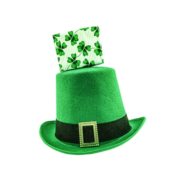istock st patrick a hat green with a giftbox clover festive set isolated on a white background vertical photo 1249347392