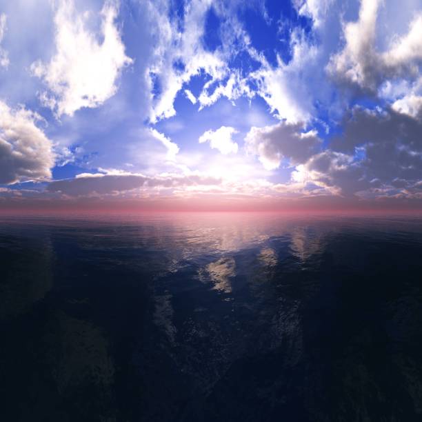 Sea sunset stock photo