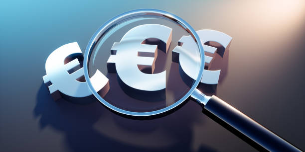 istock Magnifying glass with Euro Symbol 1249352405