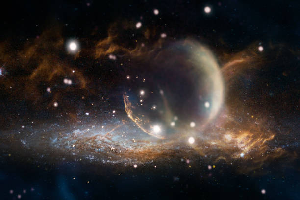 istock Planet in clubs of plasma fire clouds and lights in outer space. Elements of this image furnished by NASA. 1249352589