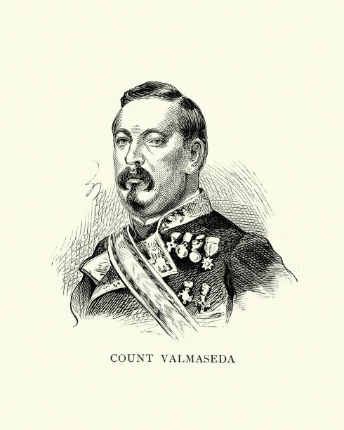 ilustraciones, imágenes clip art, dibujos animados e iconos de stock de blas villate, count valmaseda, spanish governor of cuba - general archive of indies