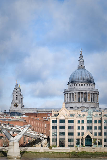 istock St. Paul's Cathedral and Millennium Bridge, London, copy space 124935514