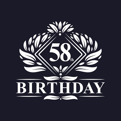 58 years Birthday Logo, Luxury 58th Birthday Celebration.