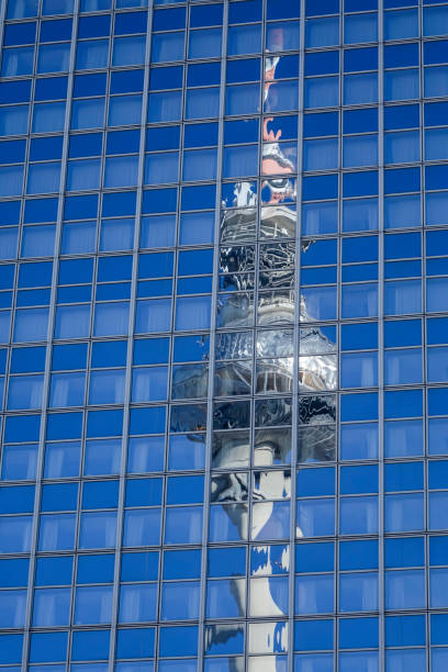 Dusseldorf Rheinturm Tower reflections