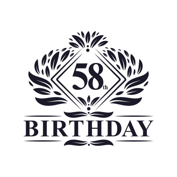 58 years Birthday Logo, Luxury 58th Birthday Celebration.
