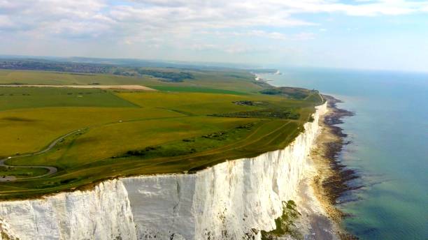 istock An aerian view of a very white cliff 1249364126