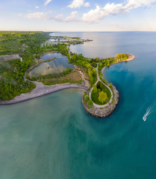 Aerial Bluffers Park - Cliff Park panoramic view,  Scarborough, Canada
