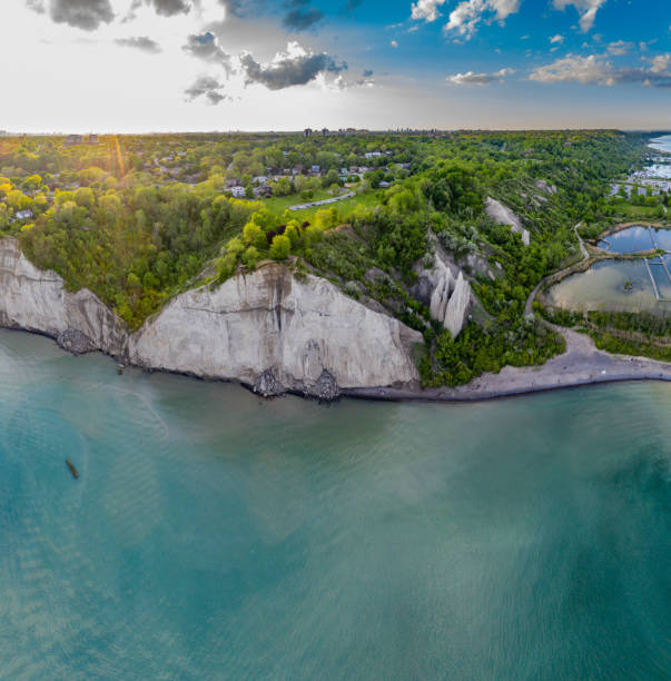 Aerial Bluffers Park - Cliff Park panoramic view,  Scarborough, Canada