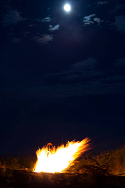 istock campfire night on the background of the moon 1249374863