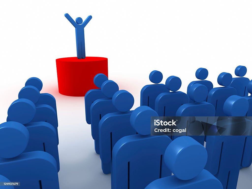 Large crowd gathered for a speech Large crowd gathered for a speech. High quality 3D render. Congregation Stock Photo