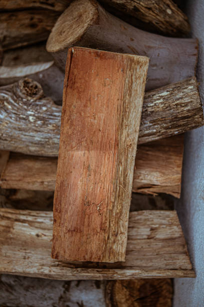 istock Stacked Blue Gum Fire Wood Pieces from above 1249380410