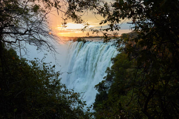 istock Victoria Falls with the sunset 1249381491