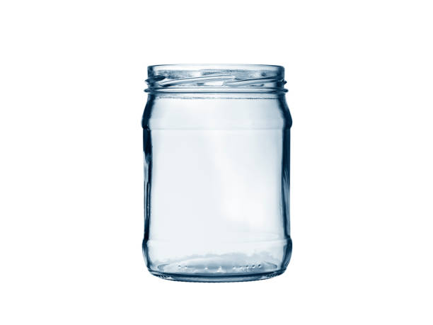 istock Empty glass jar for jam isolated on white background 1249385063