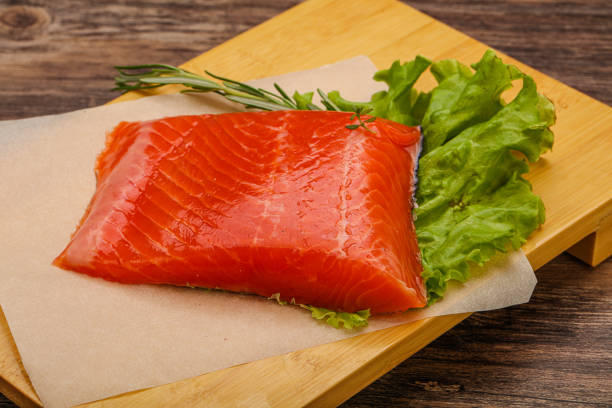 istock Salmon piece steak served rosemary 1249385947