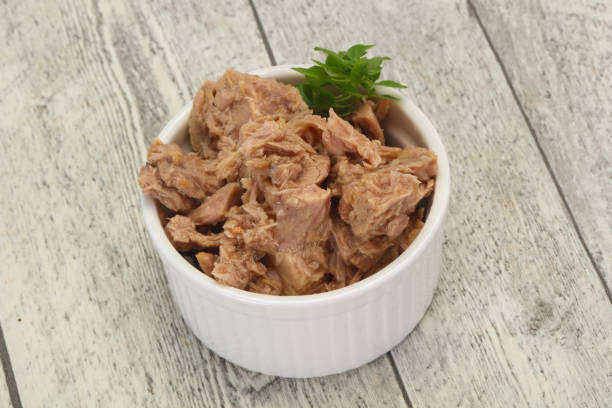 istock Canned tuna fish in the bowl 1249387740