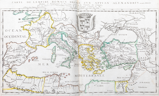 Map of the then Austria-Hungary empire from out-of-copyright 1898 book \