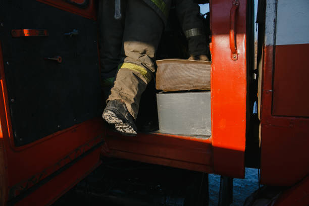 istock Fire Brigade in action fighting an ambulance fire 1249390342
