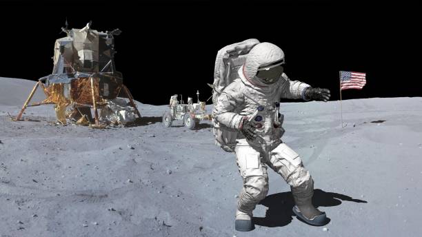 3D rendering. Dancing of Astronaut on the moon.. CG Animation. Elements of this image furnished by NASA. 3D rendering. Dancing of Astronaut on the moon.. CG Animation. Elements of this image furnished by NASA apollo 11 stock pictures, royalty-free photos & images