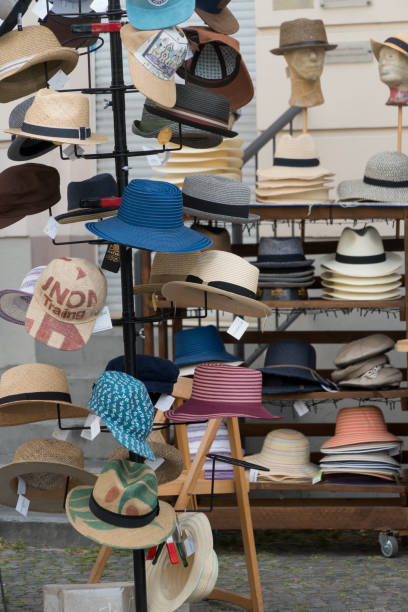 красочные шляпы - hat shop стоковые фото и изображения
