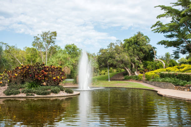 istock Flowing Garden Fountain 1249398975