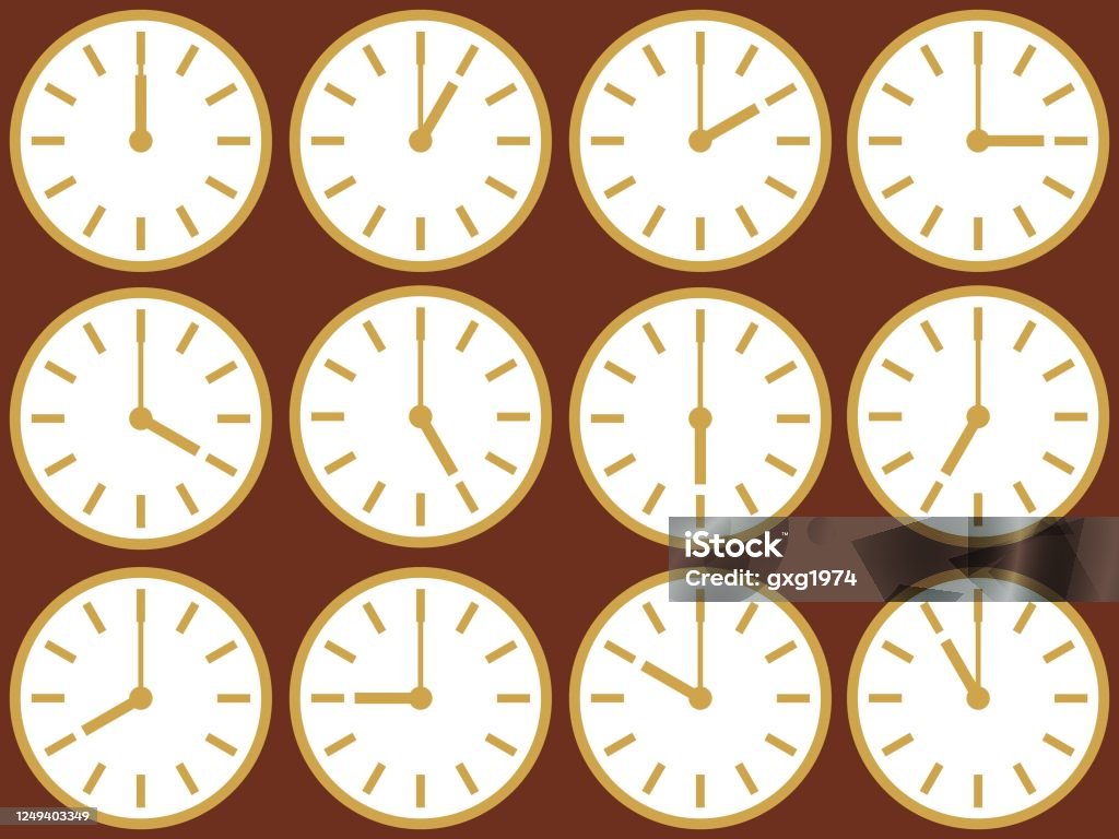 Repeat Pattern Clocks Clocks Vector Repeat Surface Pattern Stock Illustration - Download ...
