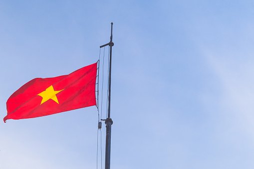 Vietnam Flag with blue sky