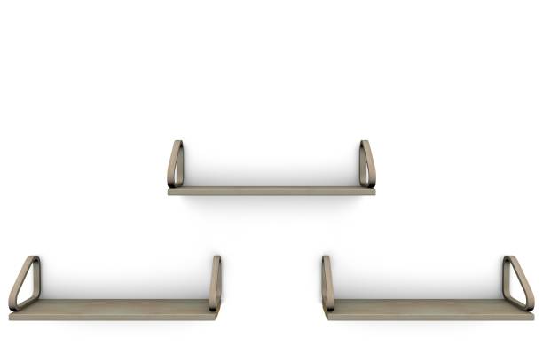 istock Wooden Shelves On White Wall 1249416666