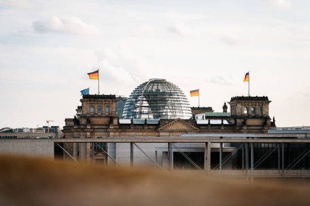 berlin, germany - may, 2020 the reichstag in berlin, germany - chancellery imagens e fotografias de stock