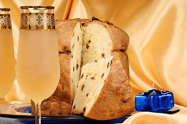 istock Italian Christmas composition with panettone and spumante 124941969