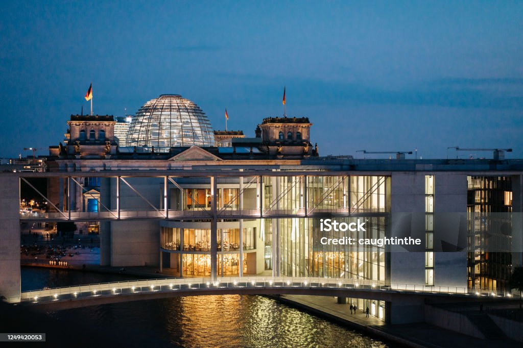 Berlin, Germany - May, 2020 the Reichstag in Berlin, Germany Berlin, Germany - May, 2020 Glass dome on the top of the Reichstag in Berlin, Germany German Federal Elections Stock Photo