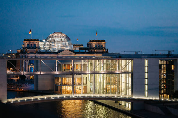 Berlin, Germany - May, 2020 the Reichstag in Berlin, Germany Berlin, Germany - May, 2020 Glass dome on the top of the Reichstag in Berlin, Germany bundestag stock pictures, royalty-free photos & images