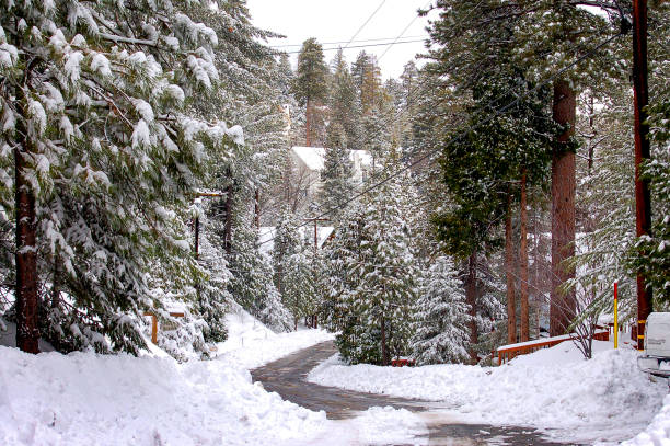 wintery drive in the mountains