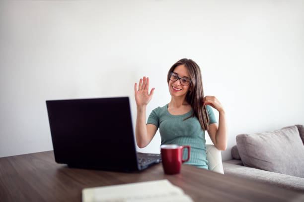 istock Young woman doing a video call 1249422460
