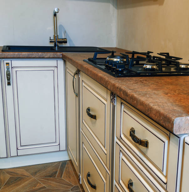 istock A stainless steel hob on a marble countertop, kitchen set 1249428978