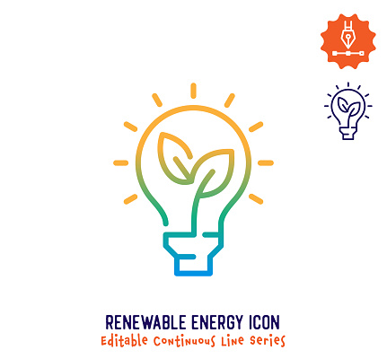 istock Renewable Energy Continuous Line Editable Icon 1249436869