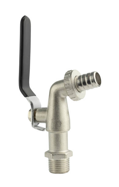 istock Silver Brass Nozzle Cock isolated on white background. 1249437165