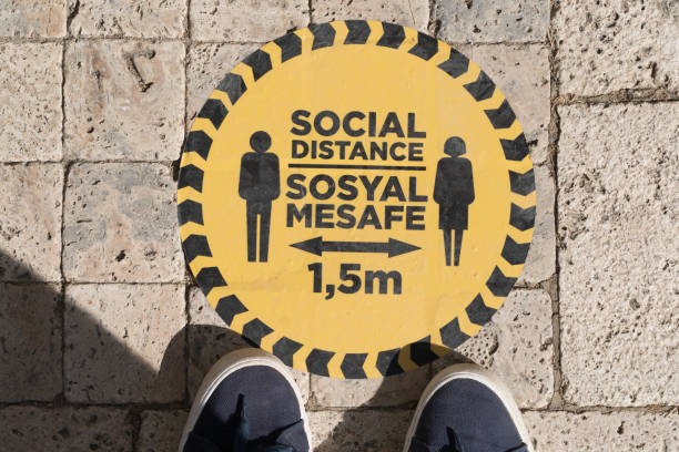 istock Covid-19 Social distancing guideline position 1249437905