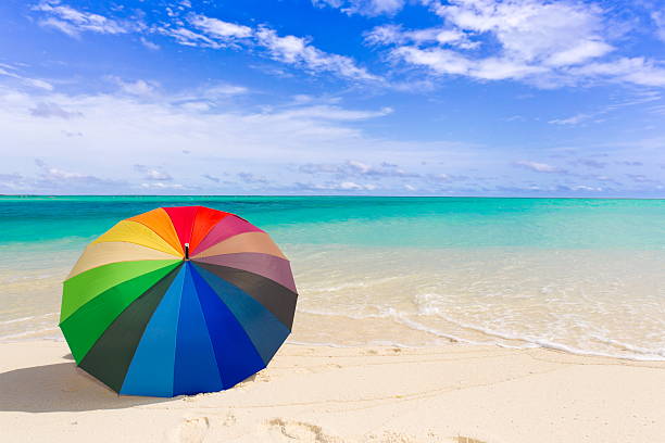 istock Colorful umbrella on the beach 124943999