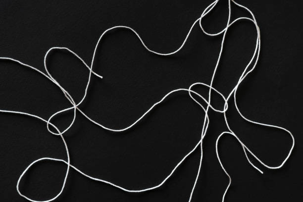 simple abstract colorful rope isolated, flat lay on the table