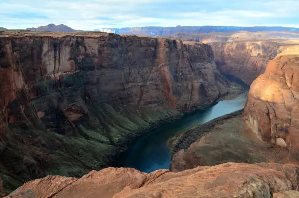 Gorgeous scenic lookout at horseshoe bend in Page Arizona.