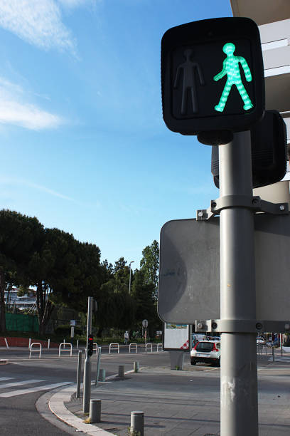 istock The green traffic light allowing pedestrian traffic. 1249461381